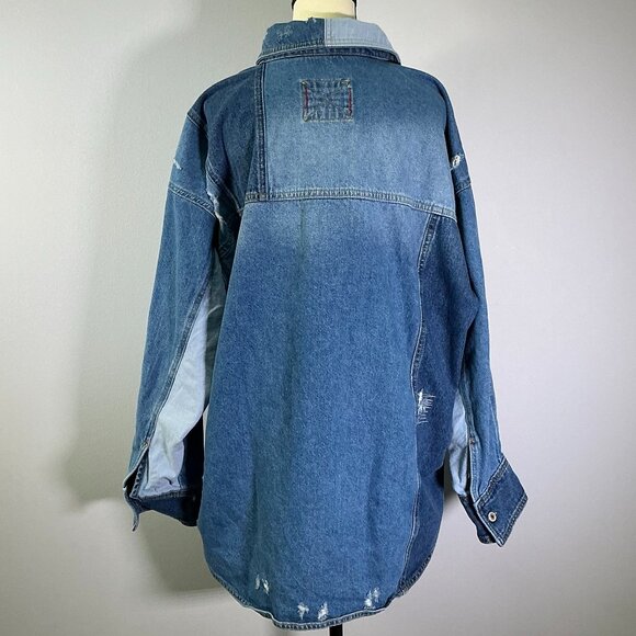 Free People Mountain Roads Women's Size M Blue Denim Jacket NWT - Picture 3 of 8